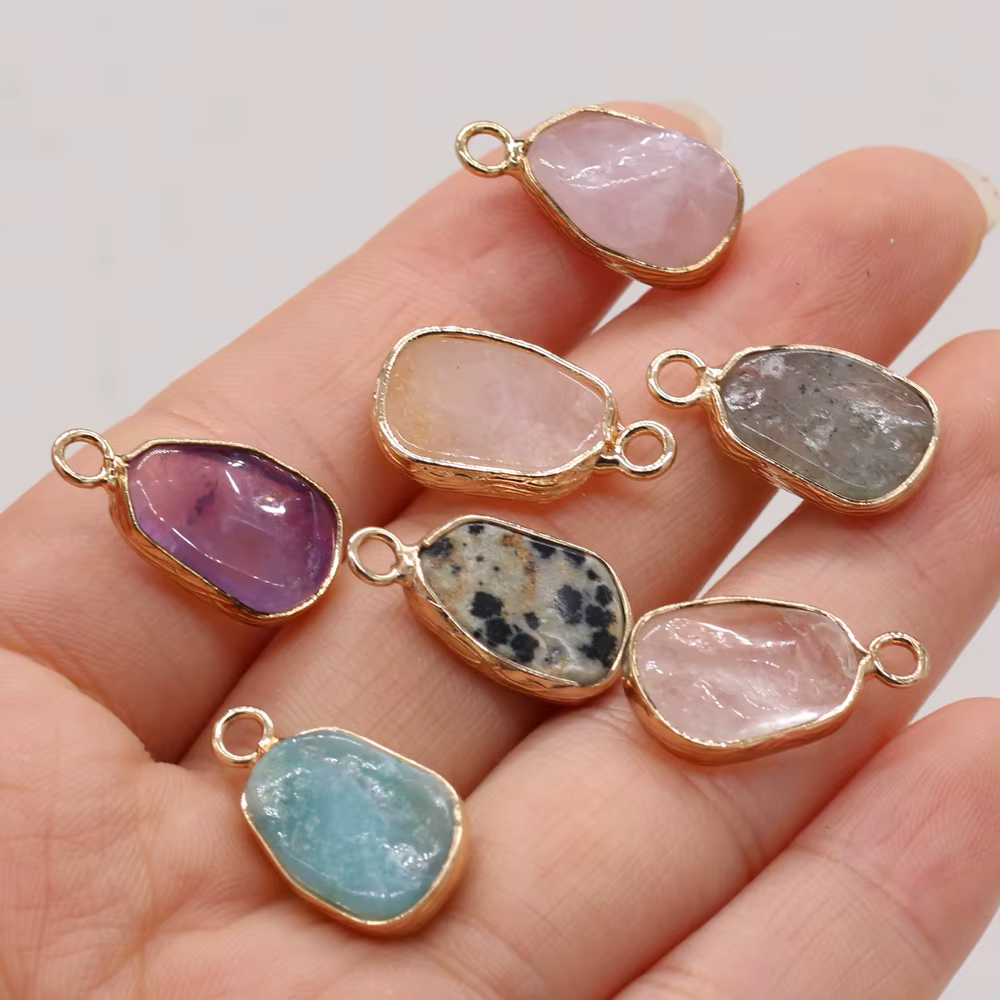 Pendentifs en pierre semi-précieuse naturelle