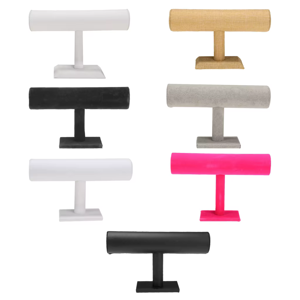 Présentoir en T en velours pour bracelet et collier