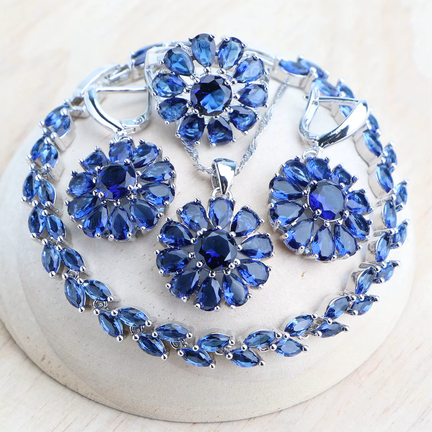 Ensemble de bijoux en argent 925 pour femmes