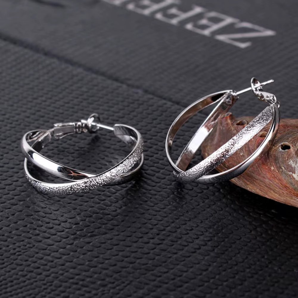 DOTEFFIL 925 argent Sterling or mat or Rose boucles d'oreilles pour femmes bijoux mignon romantique
