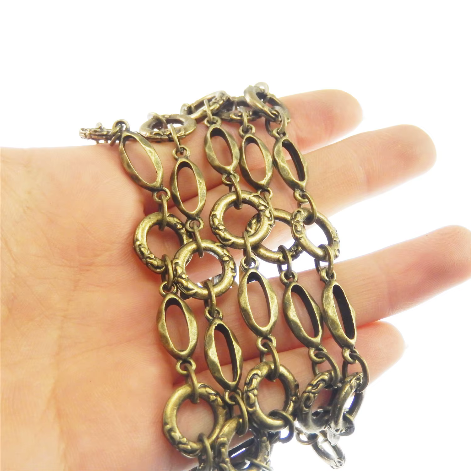 1 mètre bohême Antique Bronze argent couleur chaîne pour Bracelet bijoux faits à la main chaînes collier