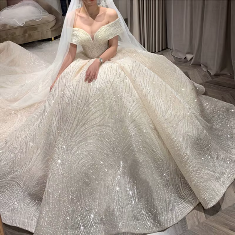 Robe De mariée De luxe à paillettes