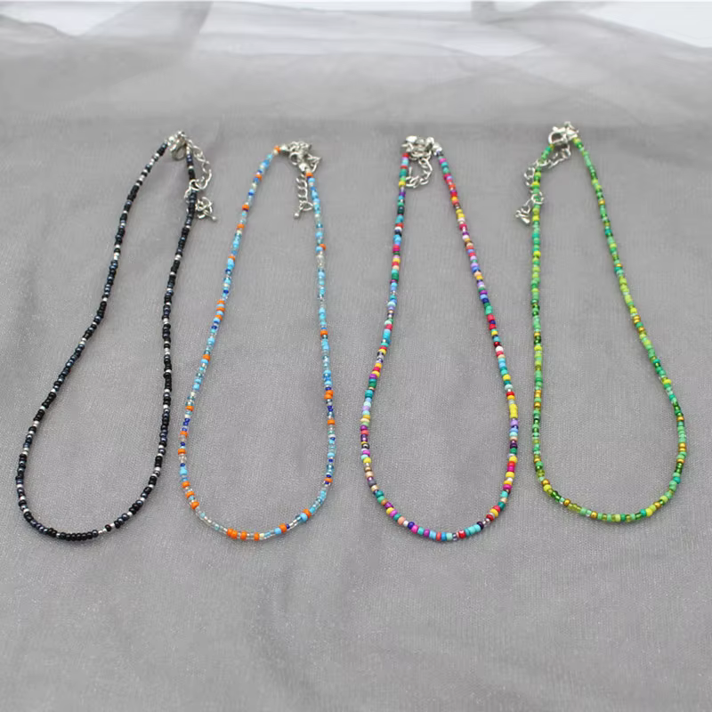Collier ras du cou Simple en perles de rocaille pour femmes