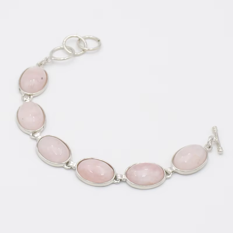 Bracelet en pierre naturelle plaquée argent