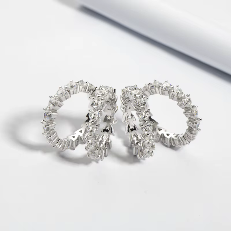 Bague de fiançailles en argent regardé 925 pour femme