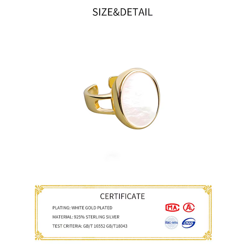 Bague en pierre narfaite à la main pour documents en argent