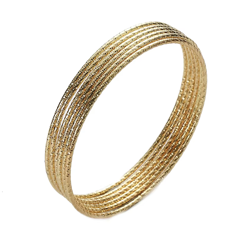 6 pièce/ensemble mode plaqué or couleur argent Bracelets pour femme 68mm grand cercle fil indien bracelet bijoux cadeaux en gros