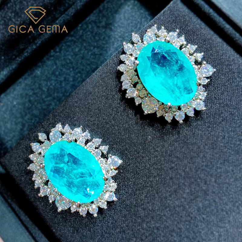 GICA GEMA – boucles d'oreilles Tourmaline bleu vert