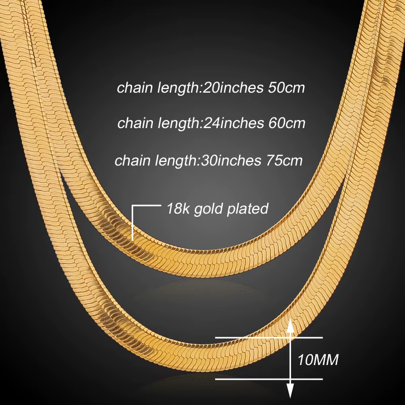 Collier de marque Long/ras du cou en gros 10MM Vintage décontracté couleur or chaîne Hip Hop pour hommes bijoux Maxi