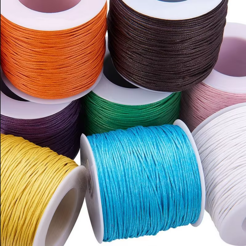 Cordon ciré multicolore en coton