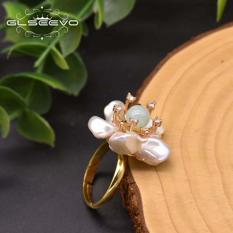 GLSEEVO – bagues en perles baroques naturelles pour femmes