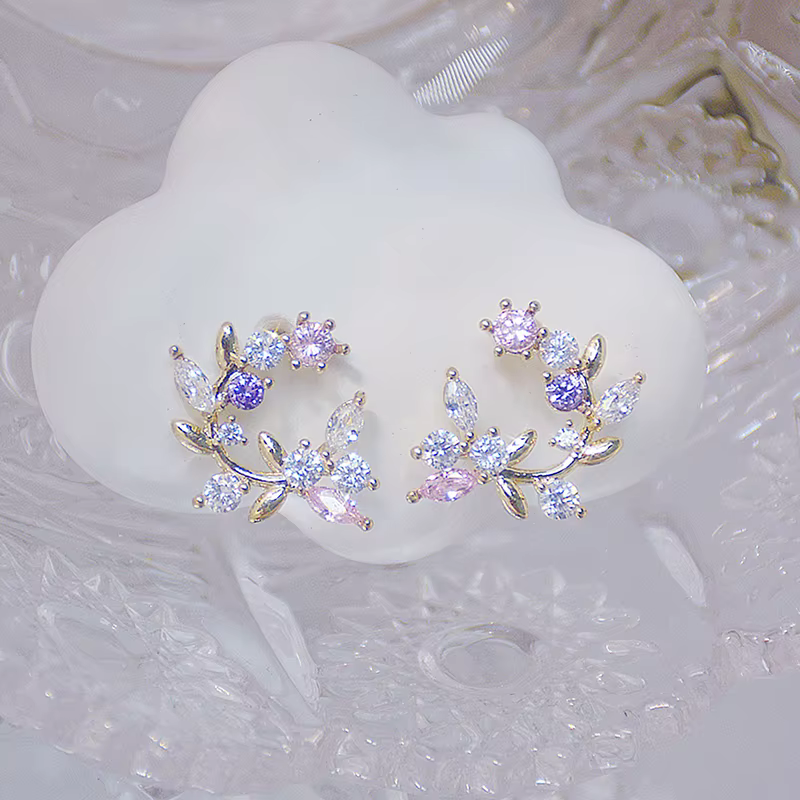 Boucles d'oreilles en Zircon plaqué or véritable 14K