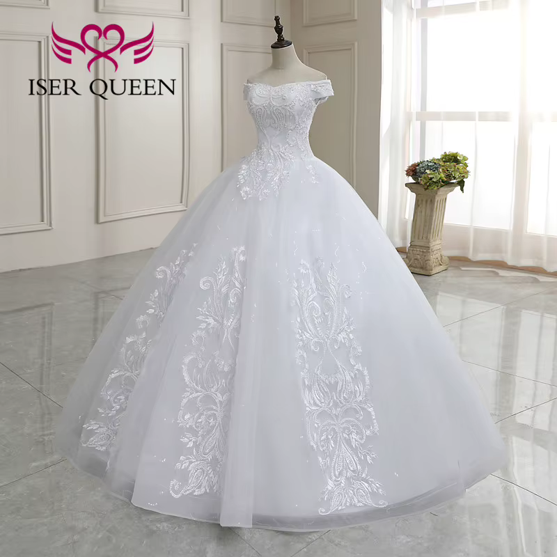 Personnalisé belle perles princesse robe de mariée grande taille qualité broderie robes