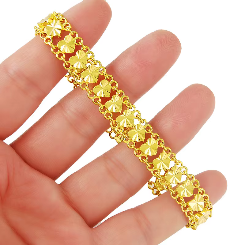 Bracelet plaqué or 24 carats pour femme