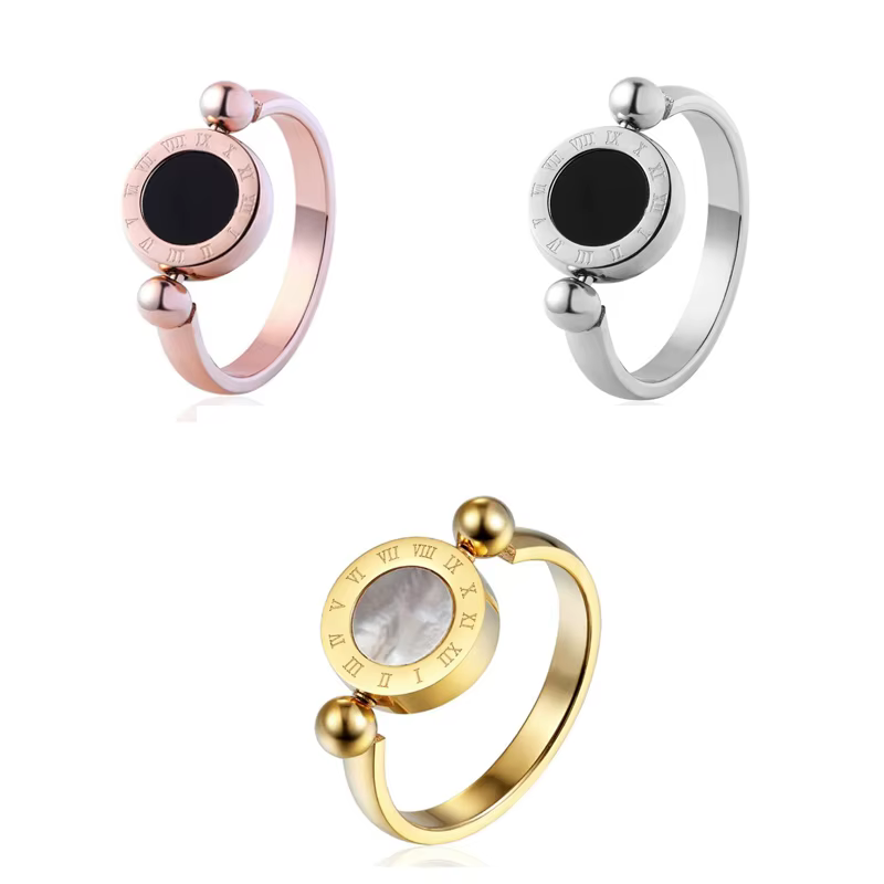 Bague en émail et coquillage pour femme