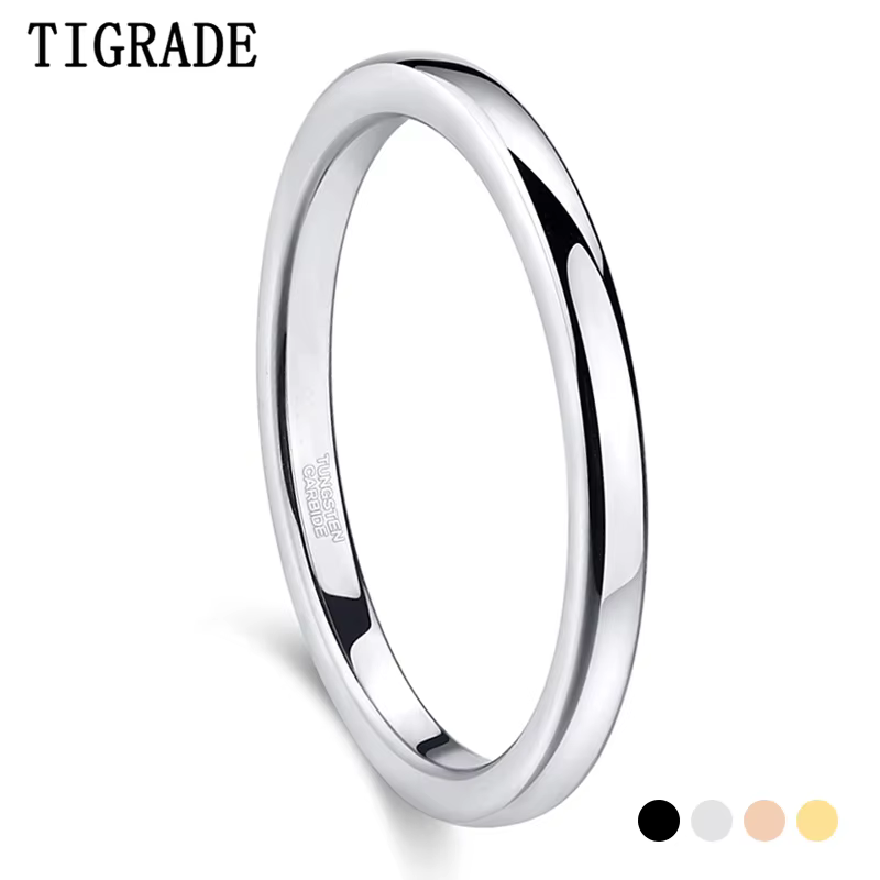 TIGRADE – bague fine en tungstène pour femmes