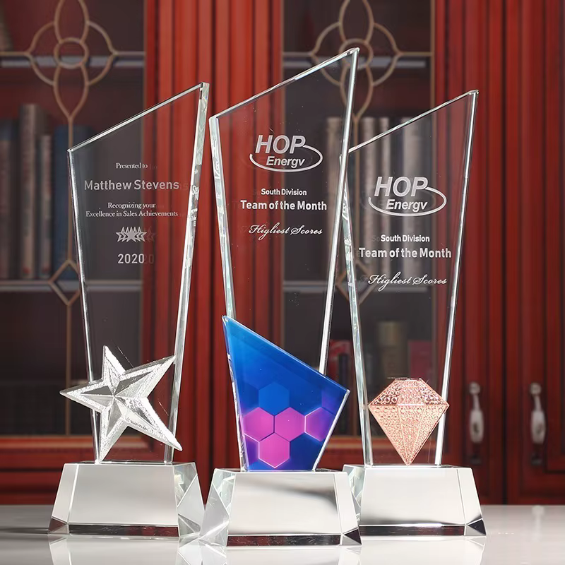 Trophée de cristal personnalisé