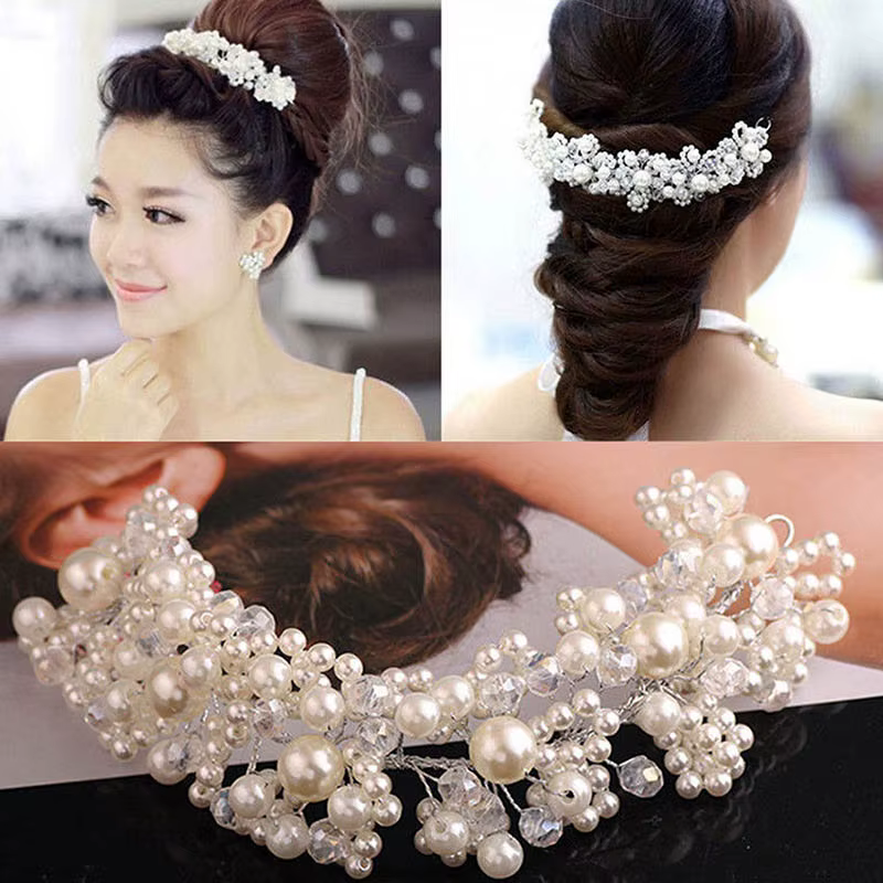 Bandeau de mariage en cristal blanc pour mariée