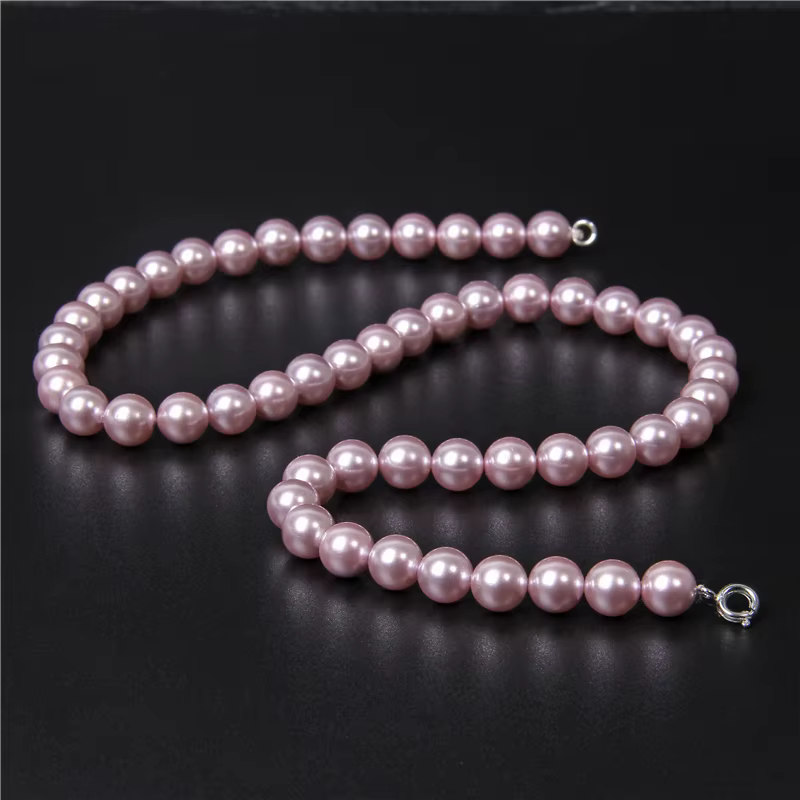 Collier en coquillage violet d'eau douce pour femmes