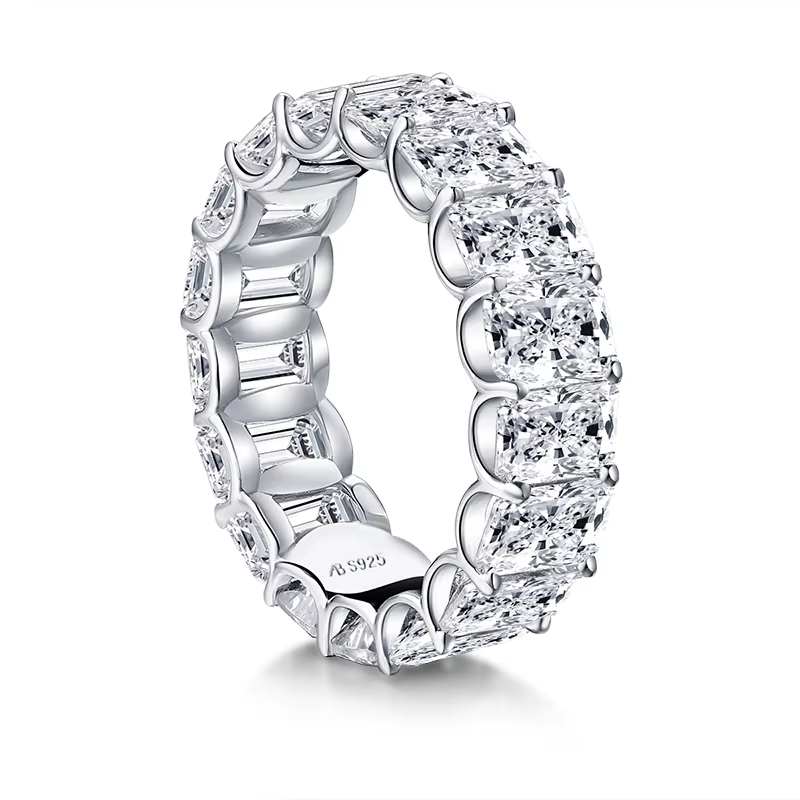 Anziw-Bague de Fiançailles en Argent Sterling 925