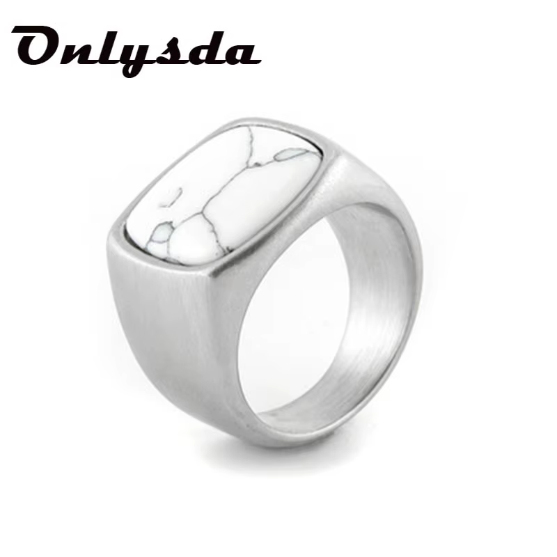 Bague en Pierre Tigre Noir et Blanc pour Homme et Femme