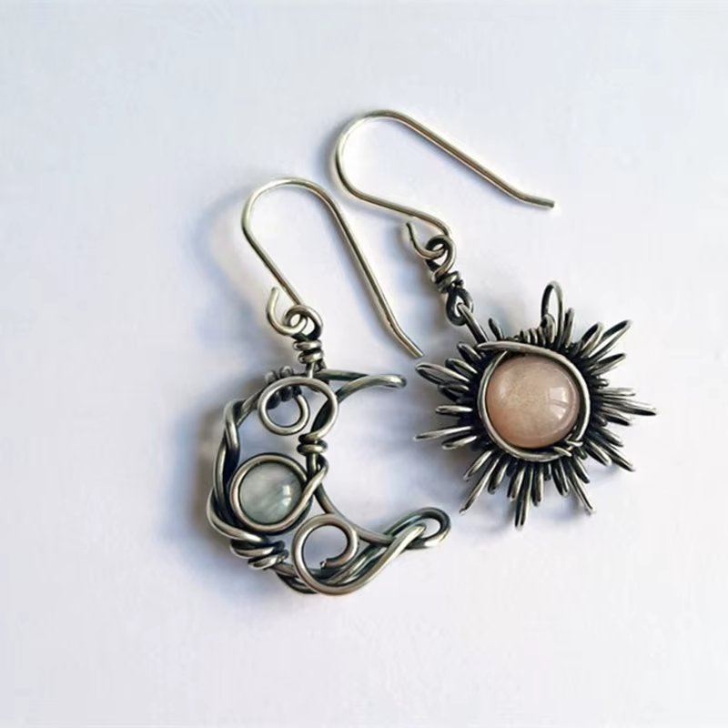 Boucles d'oreilles Bohème Soleil et Lune