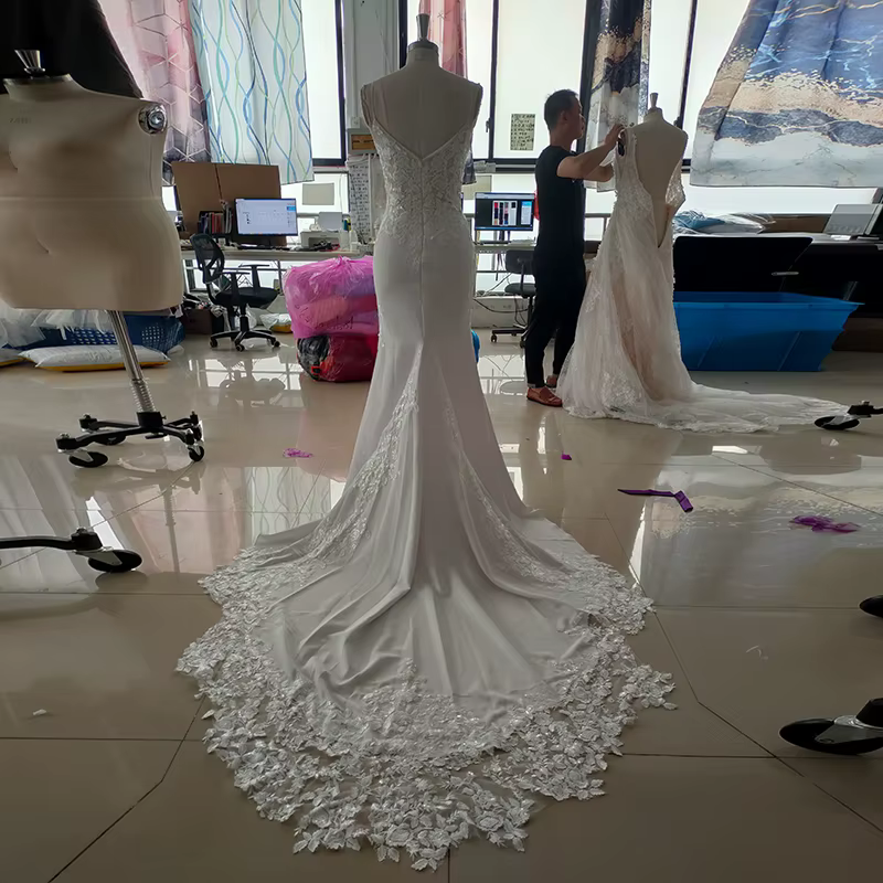 Robe de Mariée Sirène Boho en Dentelle