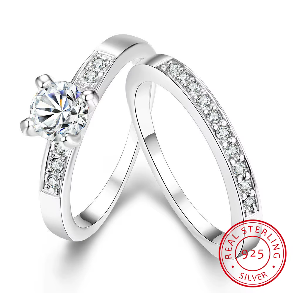 Bagues en argent 100% véritable pour femmes