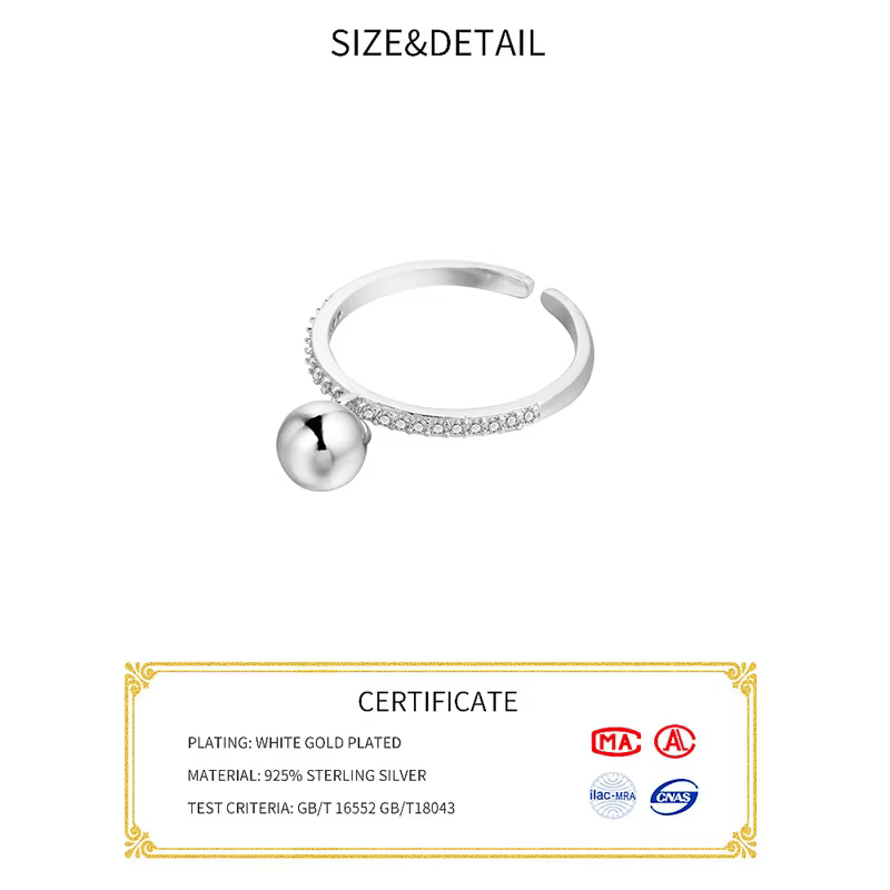 Bague minimaliste en argent regardé 925 pour femme