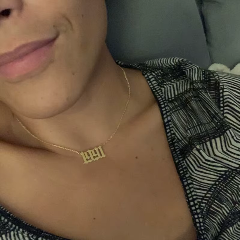 Date de mariage année de naissance numéro collier femmes hommes 1995 1996 1998 1999 2002 2021 pendentif colliers en acier inoxydable bijoux