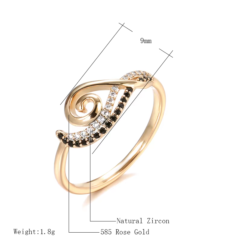 Kinel – bague en forme de vagues pour femmes