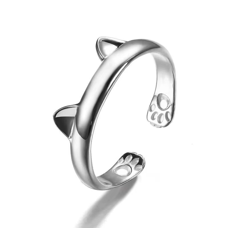 Bague ouverte réglable en argent regardé 925 pour femme