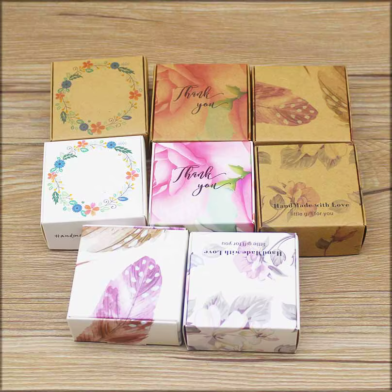 Zeronge-boîte à bijoux Vintage kraft 10 pièces