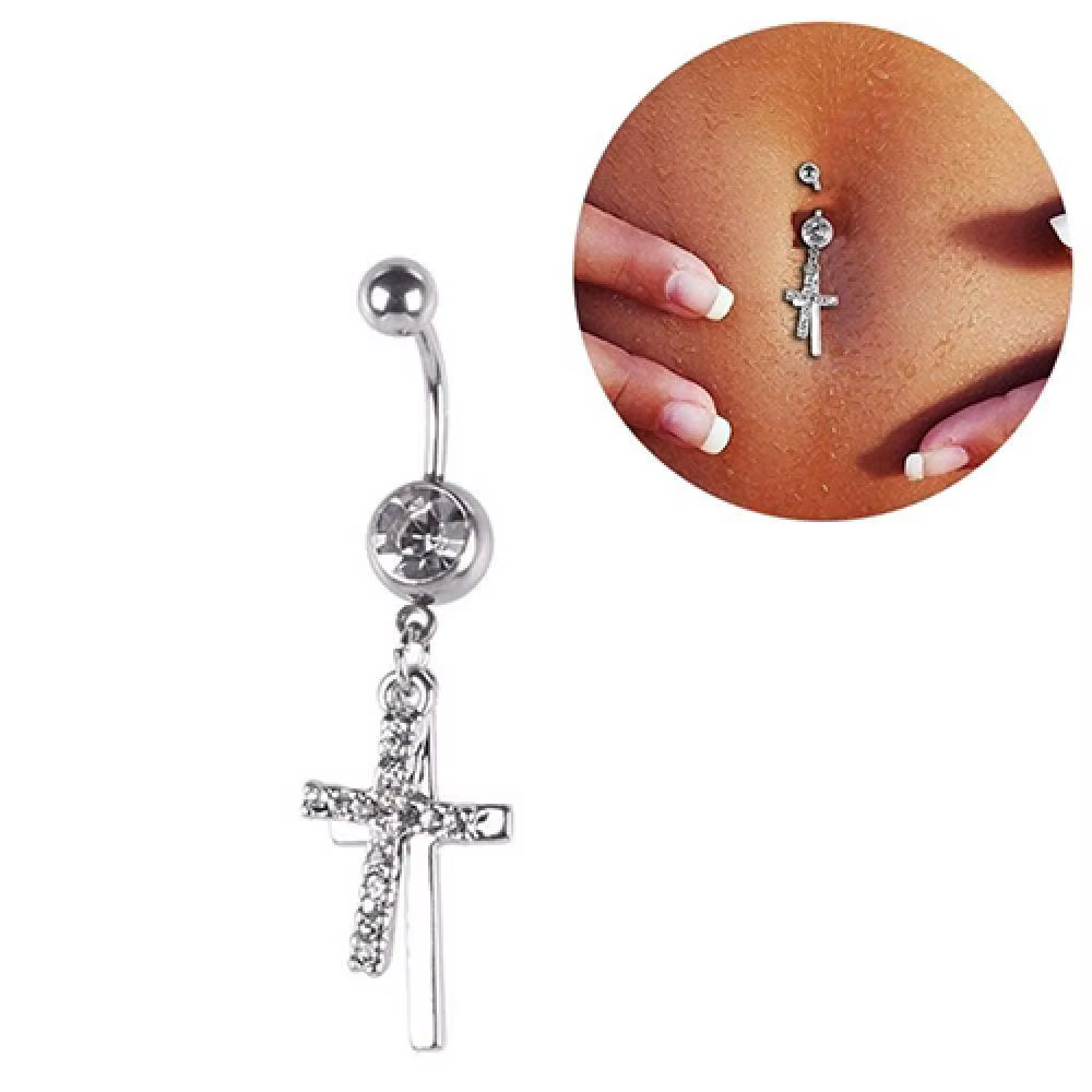1PC cristal acier ventre Piercing nombril