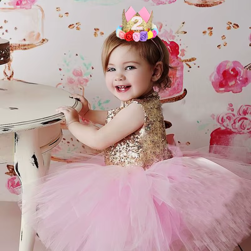 Bébé fête d'anniversaire chapeau couronne 1 2 3 ans