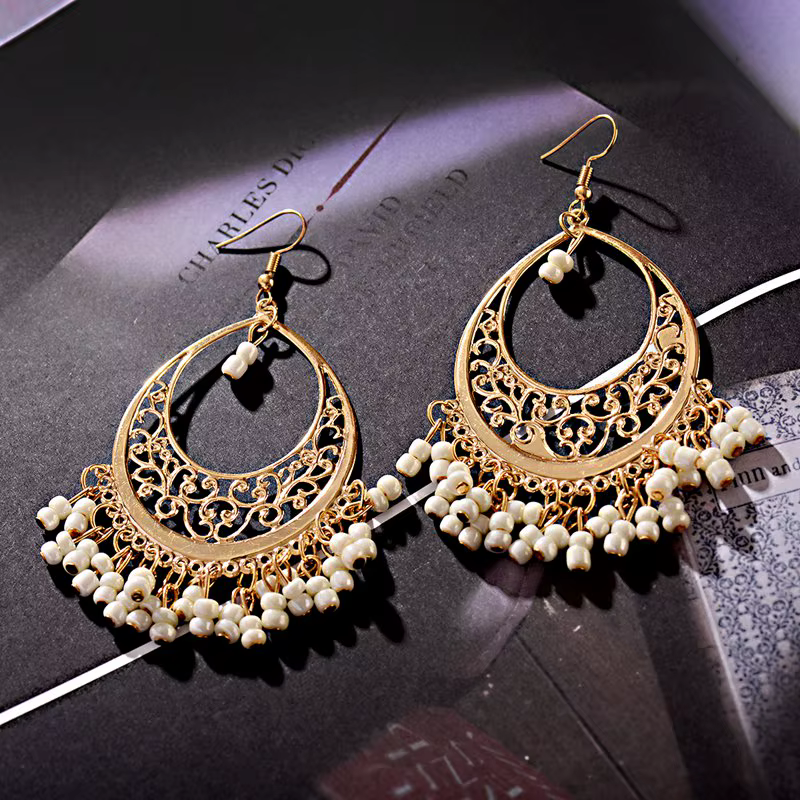 Boucles d'oreilles indiennes Imitation de pierres précieuses