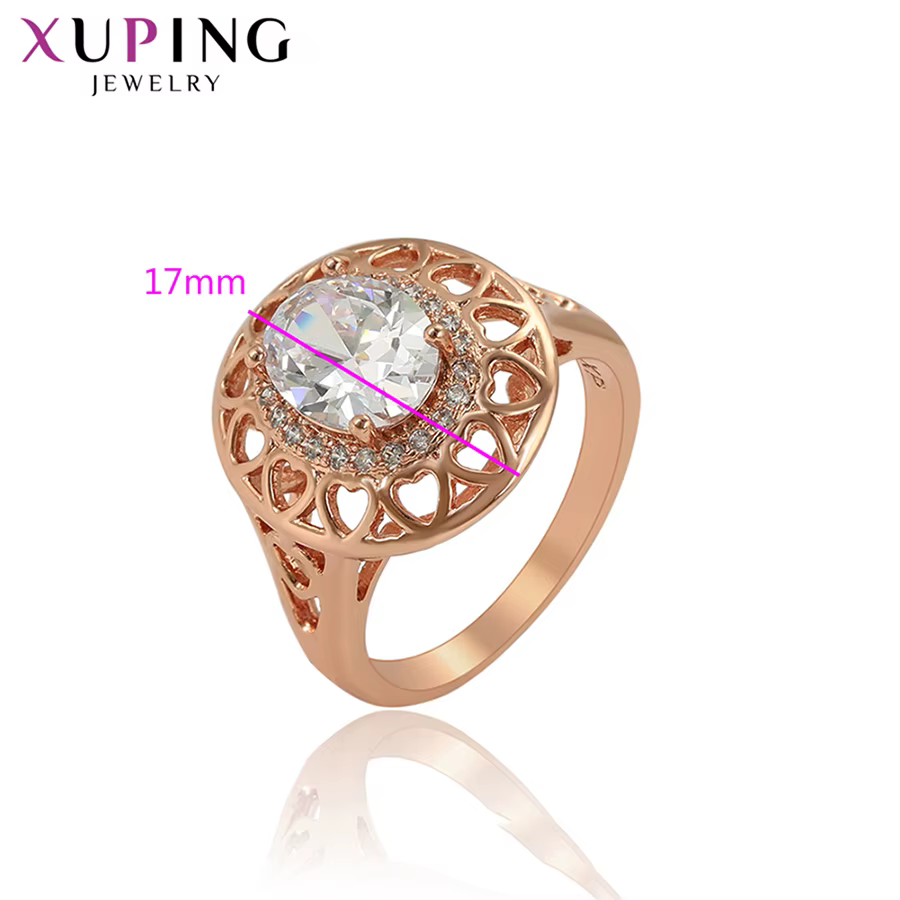 Xuping grande bague de fiançailles pour femmes bijoux de mariage nouveauté couleur or Rose plaqué cadeaux en gros 16107