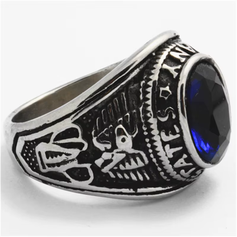 Bague de motard en acier inoxydable 316L pour hommes