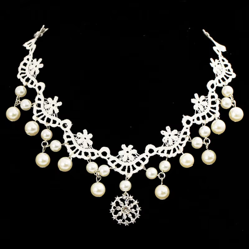Chaîne de tête élégante en perles pour mariage