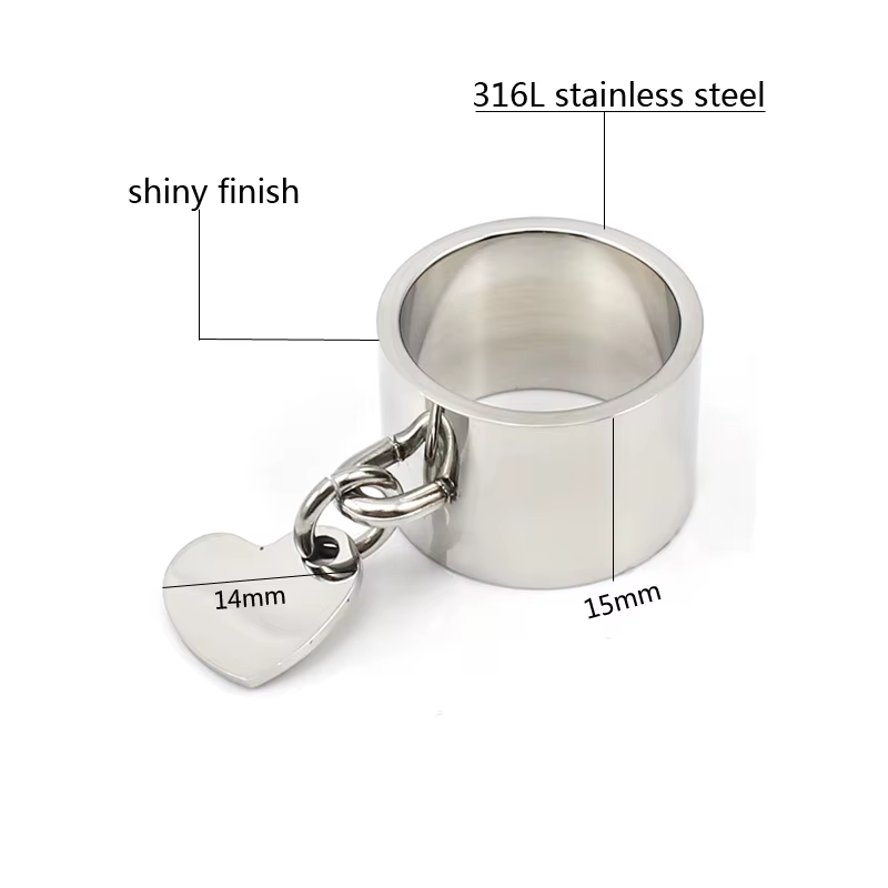 Bague en forme de cœur avec logo laser à graver pour homme et femme