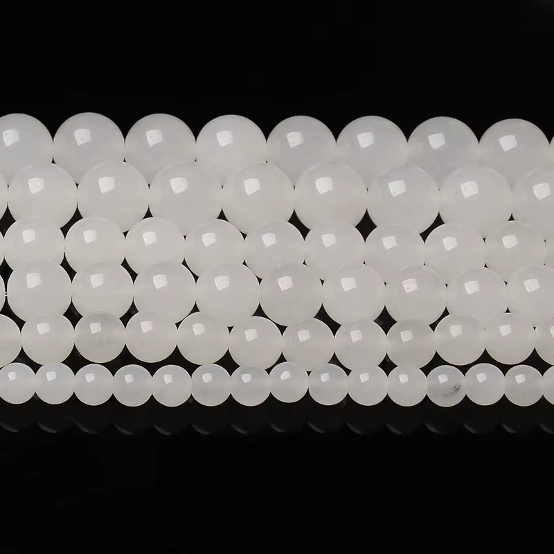 Perles rondes en pierre de Quartz cristal blanc naturel