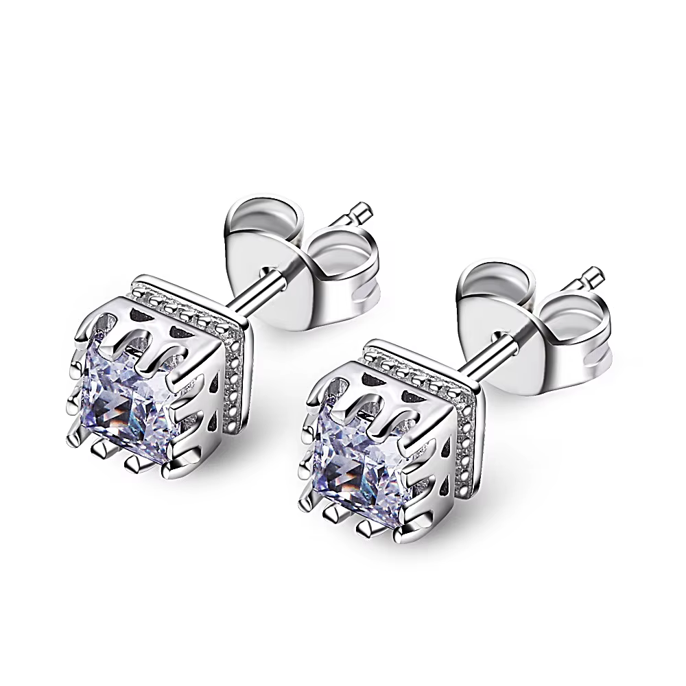 YLMyself – boucles d'oreilles carrées en argent 925