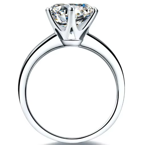 Bague de fiançailles en or blanc massif 18K 750