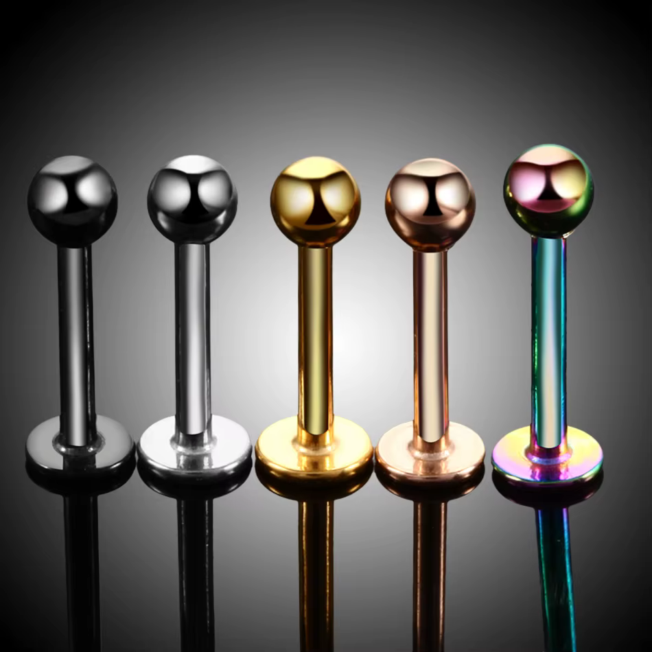 10 pièces/lot 16G acier chirurgical Labret anneau lèvre Piercing oreille Cartilage lèvres boucles d'oreilles