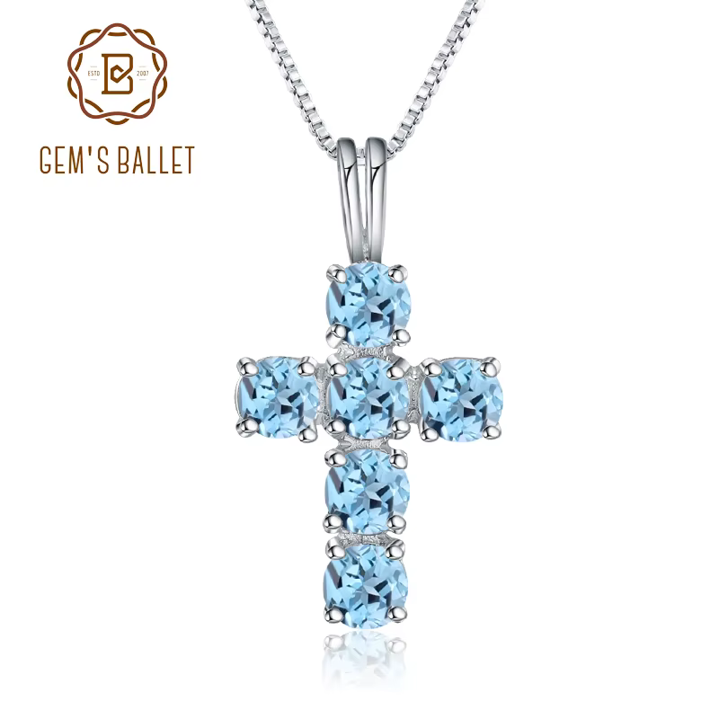 Gem's Ballet – collier en topaze bleue suisse naturelle
