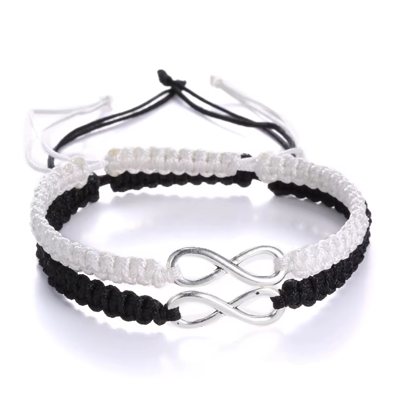 2 pièces nouveau rétro infini fait à la main Bracelet ensemble amitié