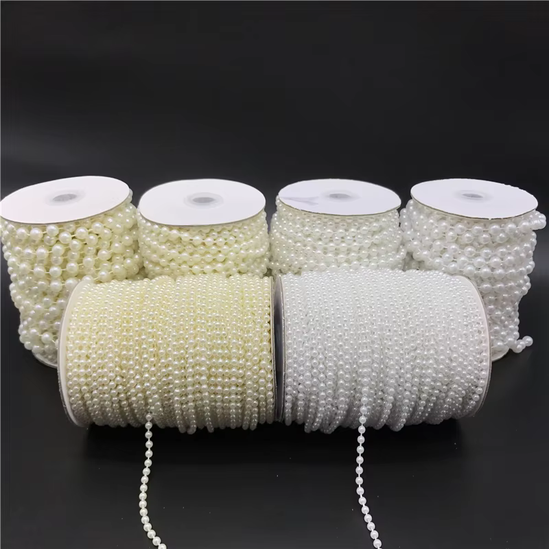 2.5-10mm 2yards blanc ivoire Imitation perles chaîne guirlande