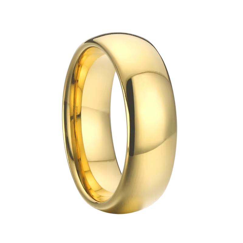 Alliances couleur or 6/8mm titane acier inoxydable tungstène bijoux ses et ses bagues de mariage pour couples hommes et femmes cadeau