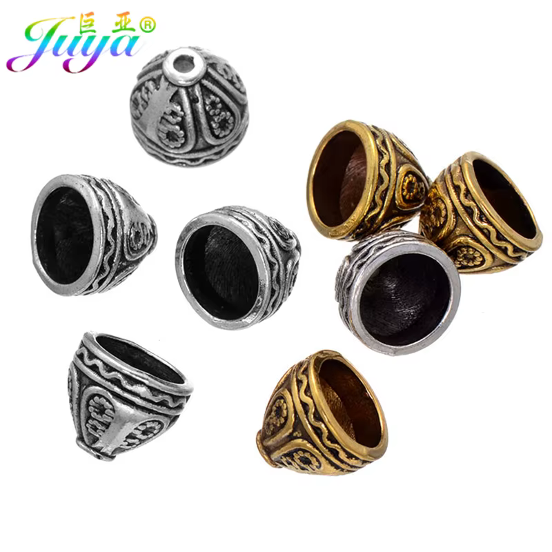 Juya – capuchons de perles plaqués or/argent