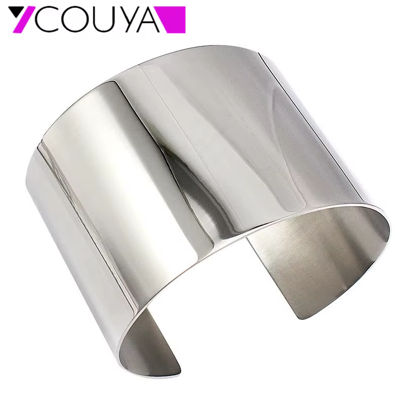 Bracelet manchette en acier inoxydable pour femme